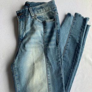 2 Toned Blue Jeans with Fringe Bottom - Size5